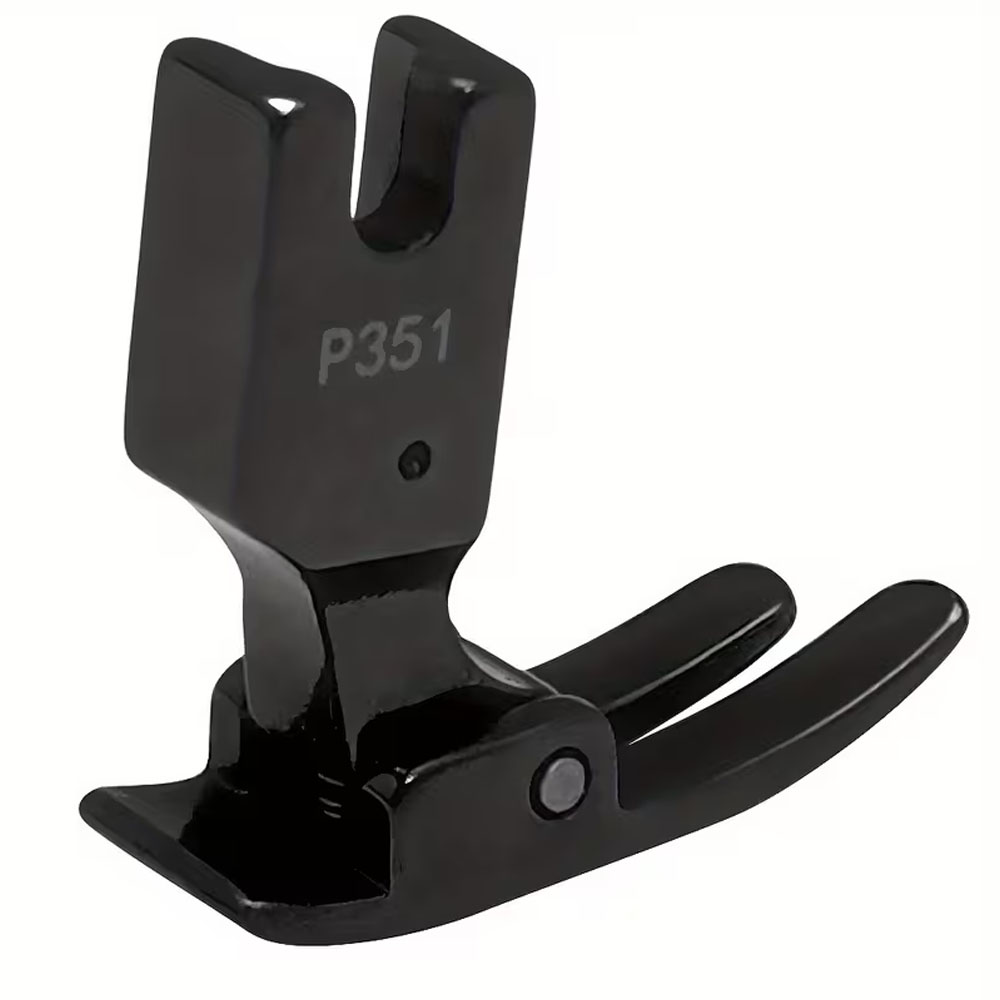 Rolled Hem Foot - ตีนผีเหล็ก P351 สีดำ ป้องกันไฟฟ้าสถิตย์ สำหรับจักรเย็บผ้าอุตสาหกรรม Brother