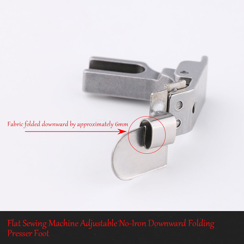 Rolled Hem Foot - จักรเย็บผ้าแบบแท่นราบ ไม่ต้องรีด พร้อมเท้ากดแบบพับลง ปรับได้สำหรับจักรเย็บผ้าแบบแท่นราบควบคุมด้วยคอมพิวเตอร์ เหมาะสำหรับผ้าสูท