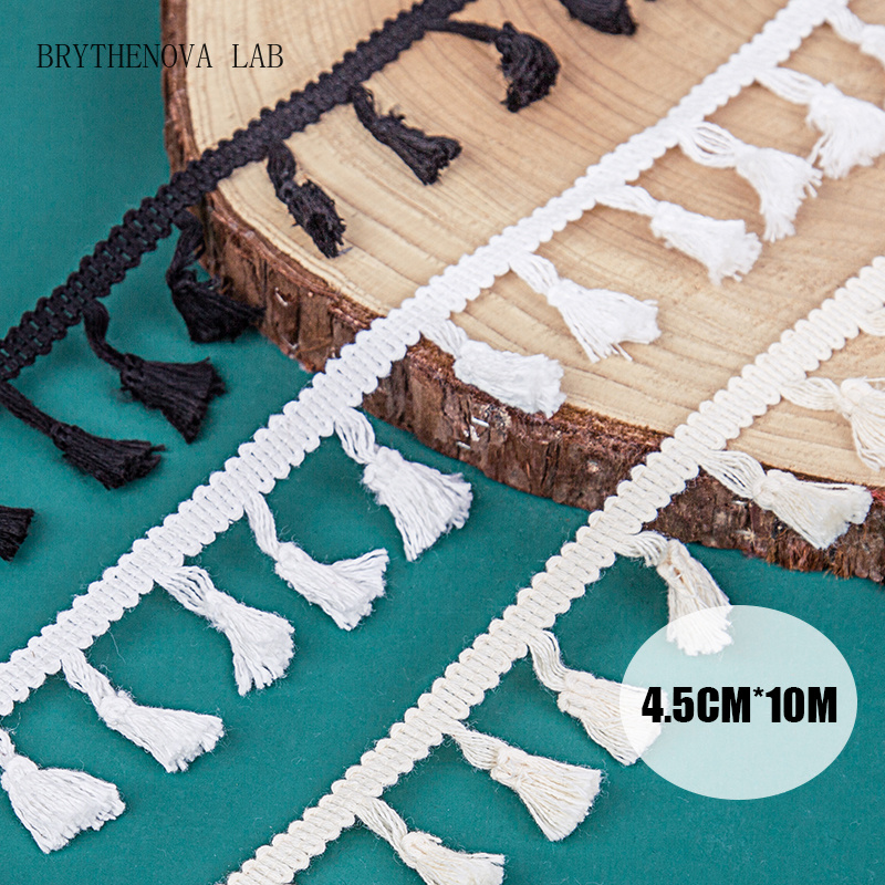 Sewing Thread In Textile - ริบบิ้นผ้าฝ้ายยาว 10 เมตร พร้อมพู่ห้อยตกแต่ง สำหรับเย็บโซฟา ปลอกหมอน