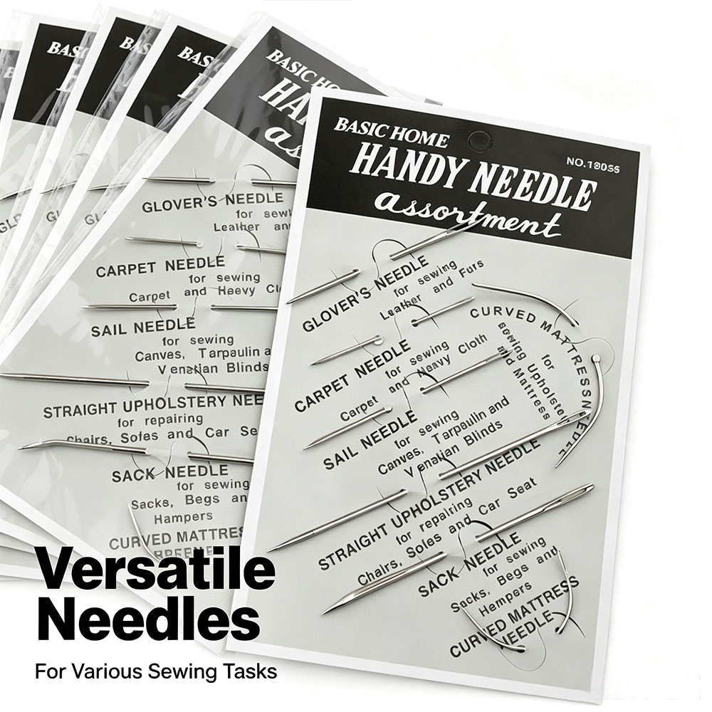 Leather Needle Heavy - เข็มเย็บหนังด้วยมือ, เข็มโค้ง, เข็มเหล็กขนาดใหญ่, เข็มพิเศษสำหรับงานหนัง, งานหุ้มเบาะ และผ้าหนา