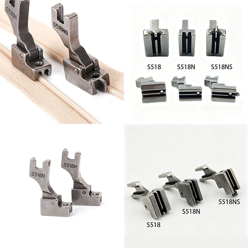 Rolled Hem Foot - ตีนผีซิปแบบซ่อน S518 S518N S518NS อุปกรณ์เสริมจักรเย็บผ้าอุตสาหกรรม ใช้ได้กับจักรเย็บผ้าอุตสาหกรรมแบบแบนยี่ห้อ