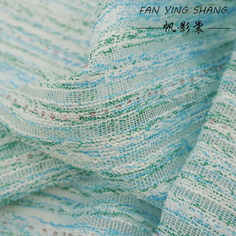 ผ้าทวีดลายทางสีน้ำเงิน-เขียวแบ - Sewing Tweed บทวิจารณ์และราคา