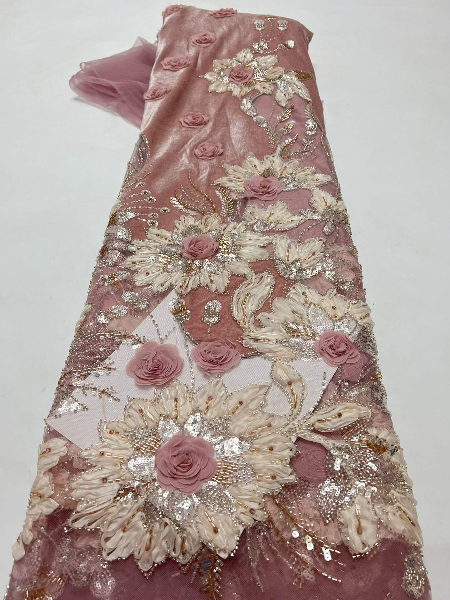 ผ้าลูกไม้กำมะหยี่แอฟริกันสีแดง - Sewing Velvet Fabric บทวิจารณ์และราคา