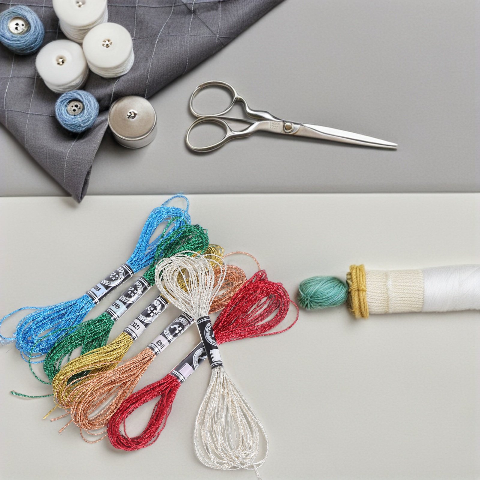 ด้ายปักลายเมทัลลิกแวววาว 6 ชิ้ - Embroidery Floss Thread บทวิจารณ์และราคา
