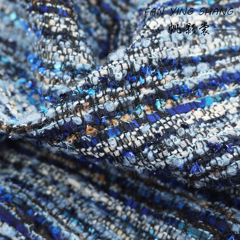 ผ้าทวีดขนสัตว์ผสมชีฟองสีฟ้าสดใ - Sewing Tweed บทวิจารณ์และราคา