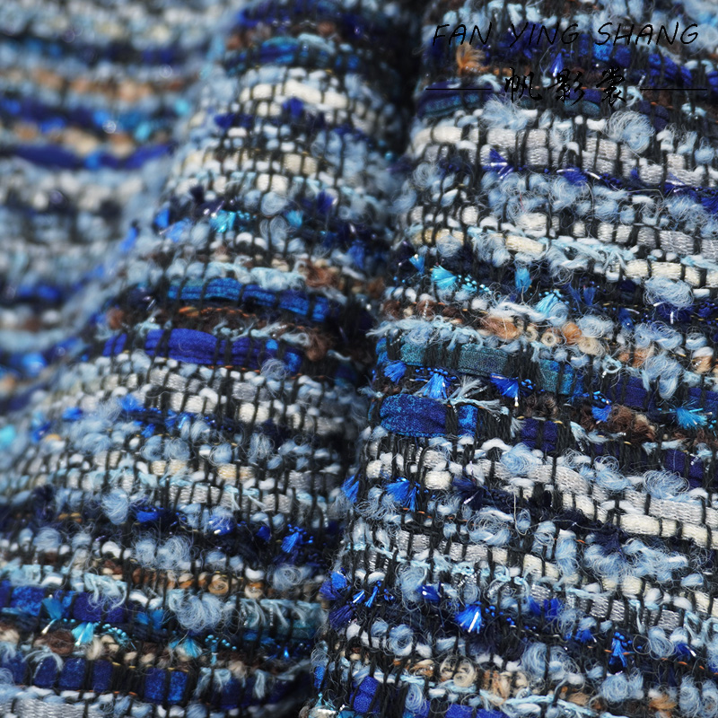 ผ้าทวีดขนสัตว์ผสมชีฟองสีฟ้าสดใ - Sewing Tweed บทวิจารณ์และราคา