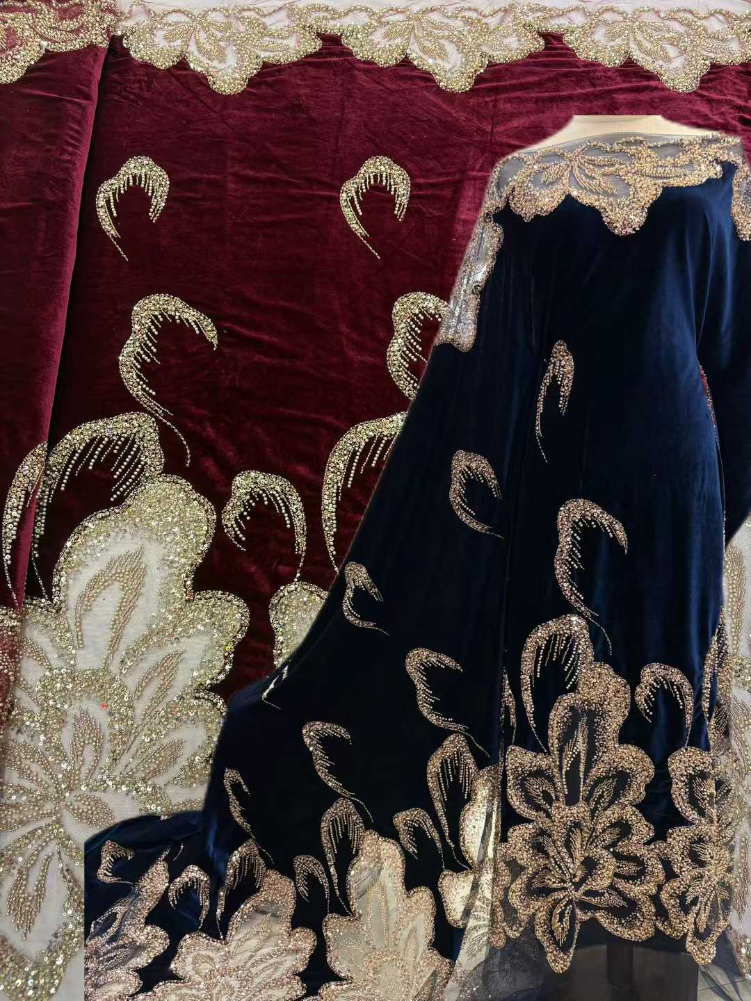 ผ้าลูกไม้ปักเลื่อมแบบหนักสไตล์ - Sewing Velvet Fabric บทวิจารณ์และราคา