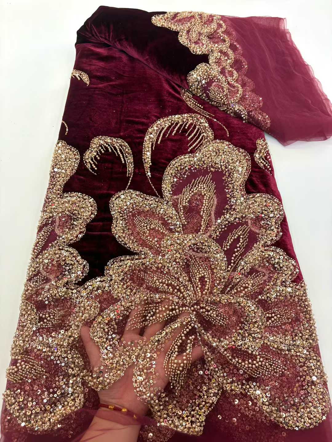 ผ้าลูกไม้ปักเลื่อมแบบหนักสไตล์ - Sewing Velvet Fabric บทวิจารณ์และราคา