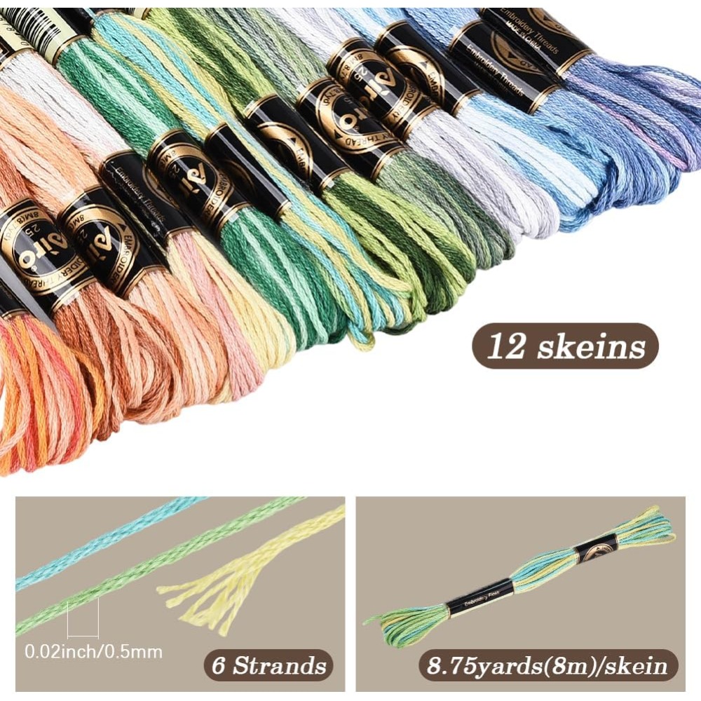 ไหมปักครอสติช 12 ม้วน 105 หลา  - Embroidery Floss Thread บทวิจารณ์และราคา