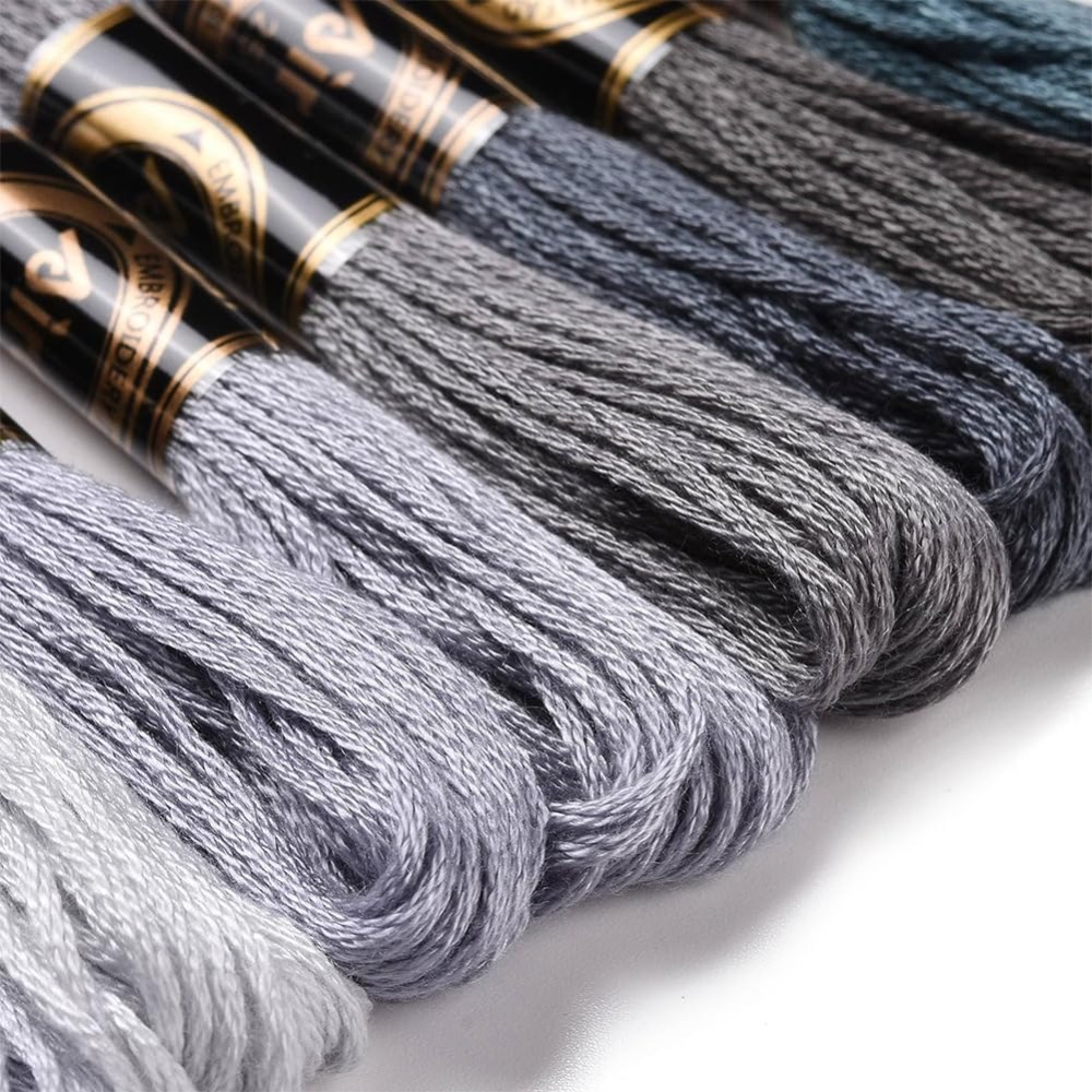 8 Skeins 70 หลาสีเทาสร้อยข้อมื - Embroidery Floss Thread บทวิจารณ์และราคา
