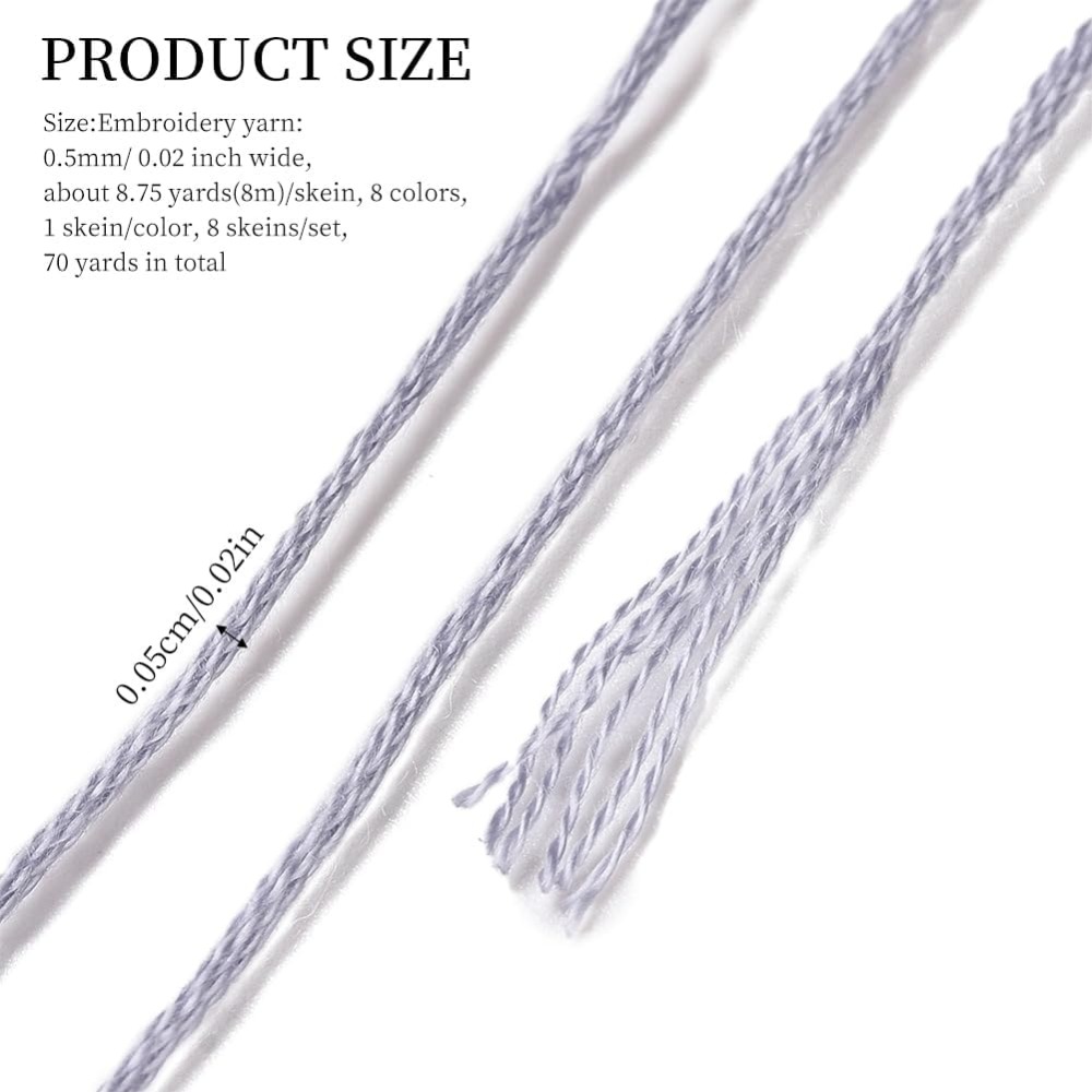 8 Skeins 70 หลาสีเทาสร้อยข้อมื - Embroidery Floss Thread บทวิจารณ์และราคา