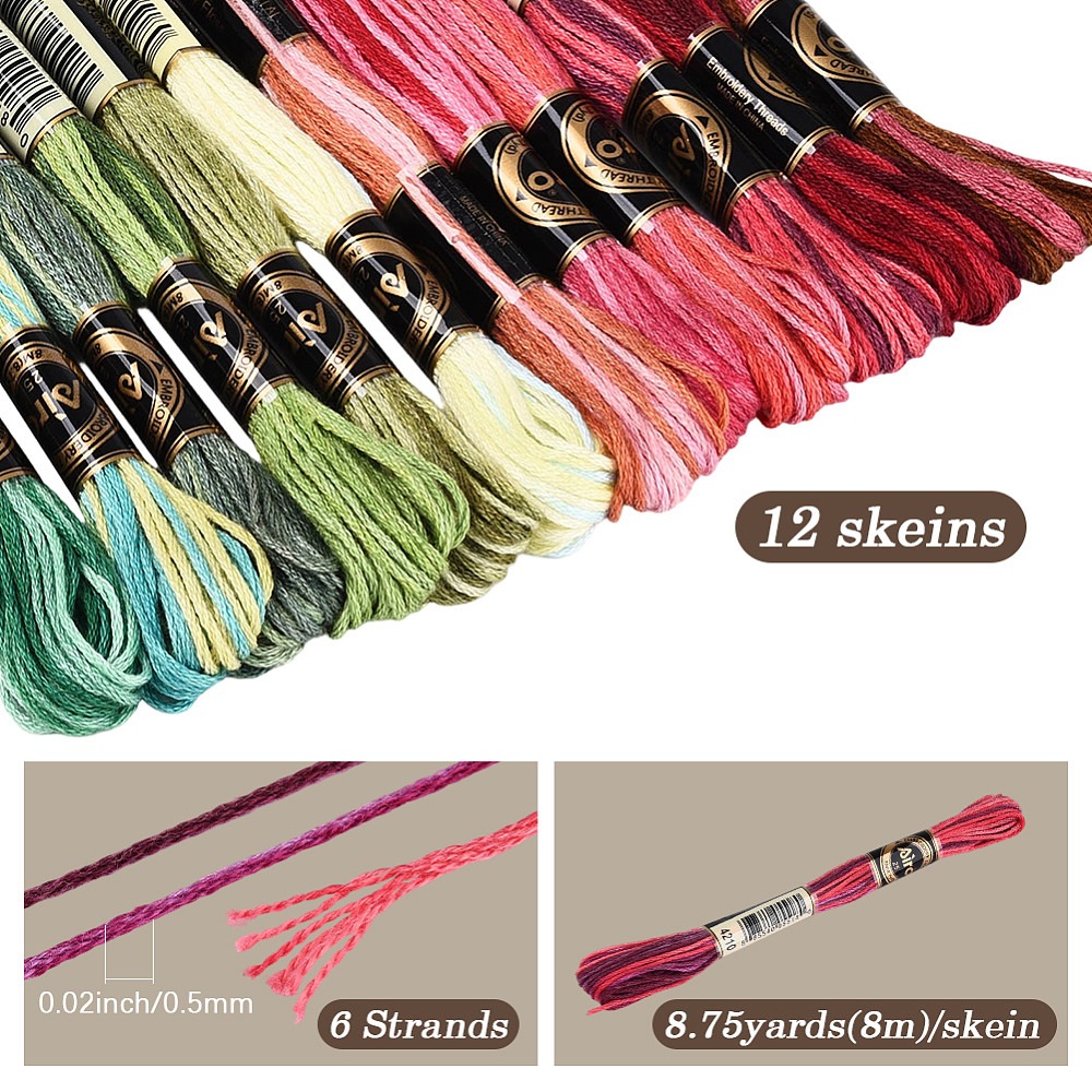 ด้ายปักไหมพรม 105 หลา 6 เส้น ด - Embroidery Floss Thread บทวิจารณ์และราคา