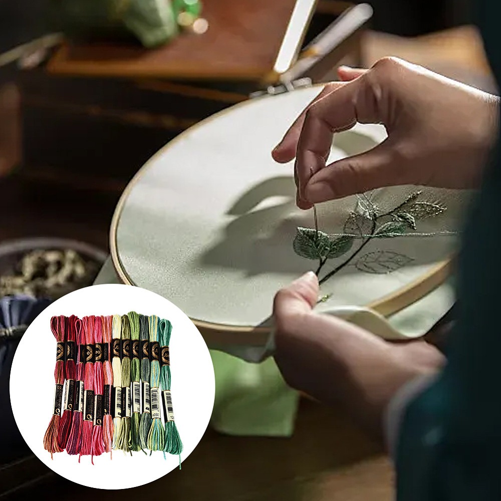 ด้ายปักไหมพรม 105 หลา 6 เส้น ด - Embroidery Floss Thread บทวิจารณ์และราคา